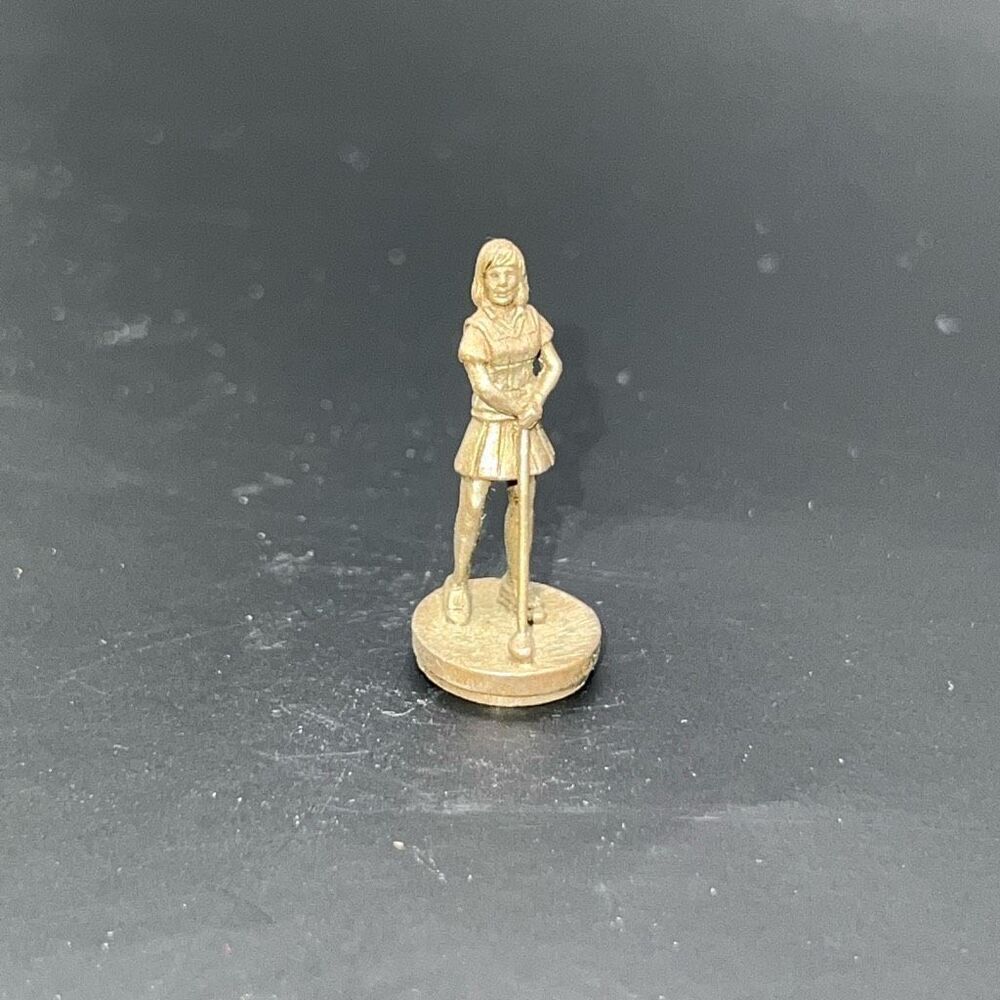 Vintage Woman Golf 3D Pewter Golfing Collectable Women’s Sports Gold Tone